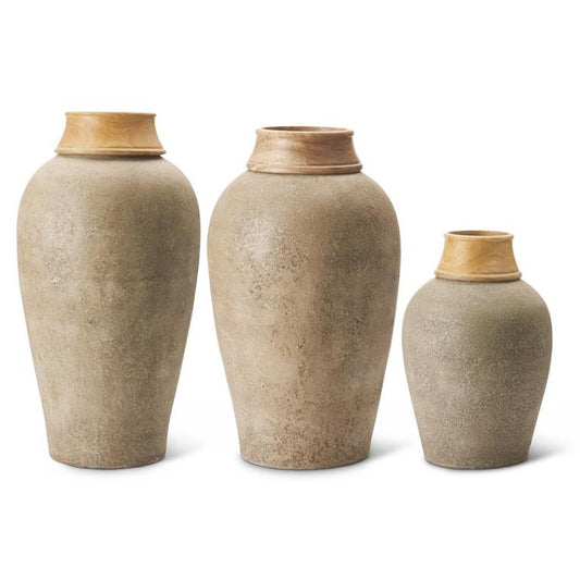 Wood & Terracotta Vases