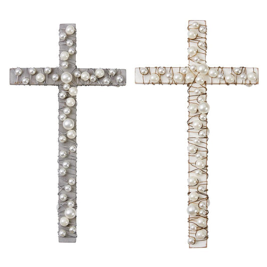 Wood & Wire Pearl Cross