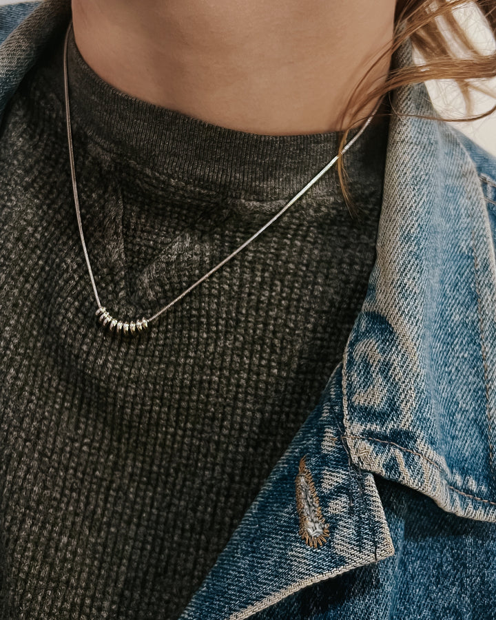 Luella Dainty Bead Necklace - Silver