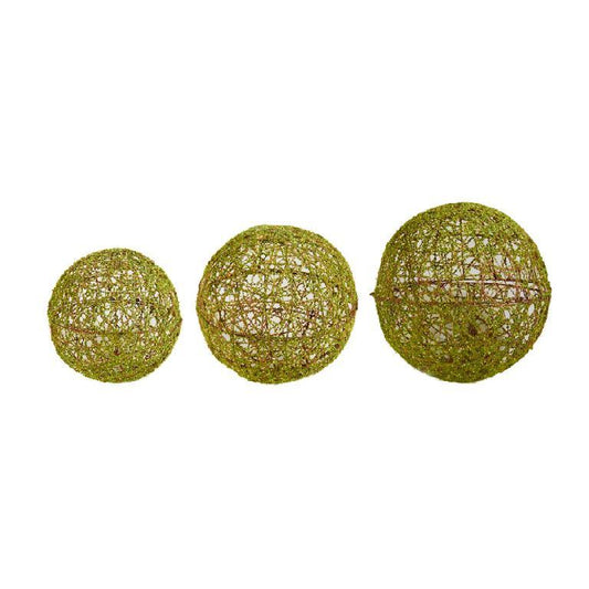 Glitter Wire Hanging Balls - Green