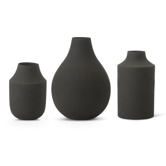 Matte Metal Vase - Black
