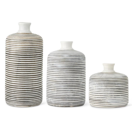 Crackle Striped Vases