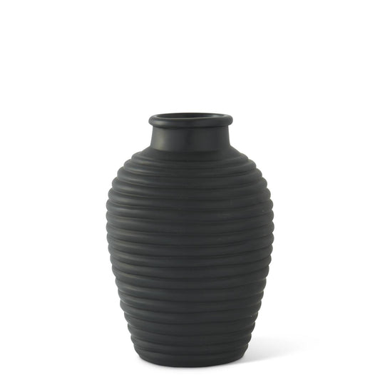 Matte Black Terracotta Vase - Small