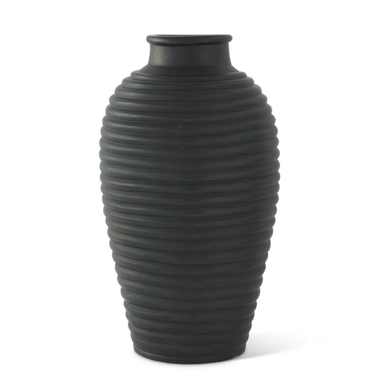 Matte Black Terracotta Vase - Large