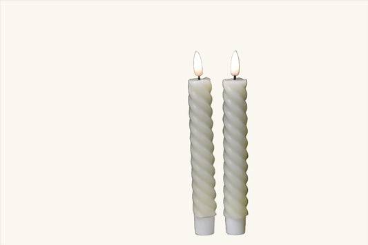 Spiral Taper Candle Realistic Flame