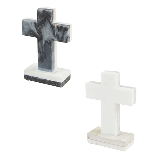 Marble Cross on Stand