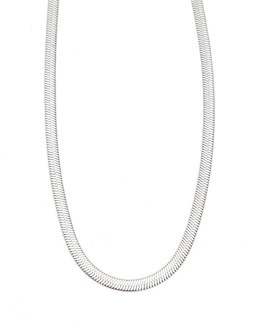 Lyra Herringbone Necklace - Silver