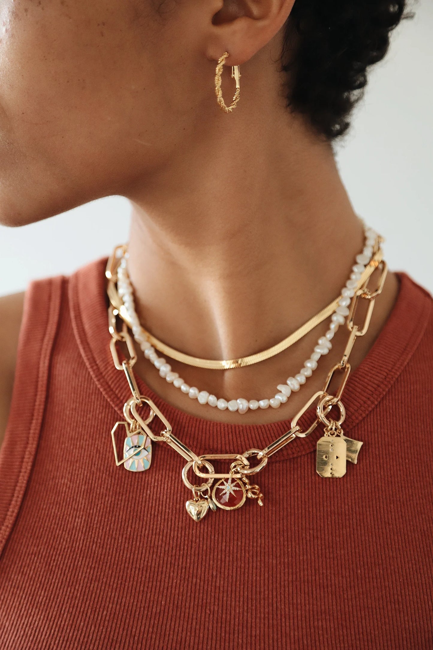 Lyra Herringbone Necklace - Gold