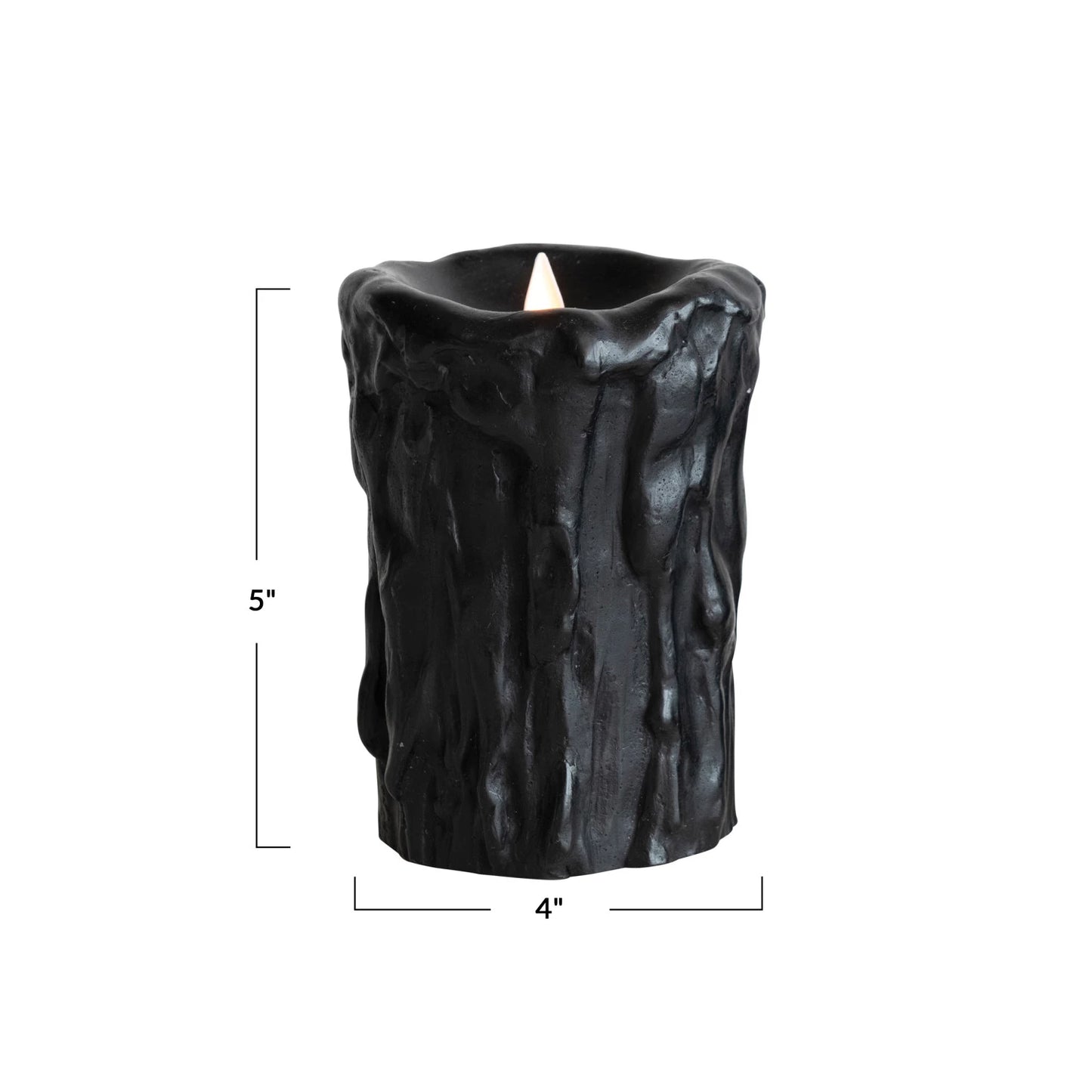 Black LED Wax Pillar Candle