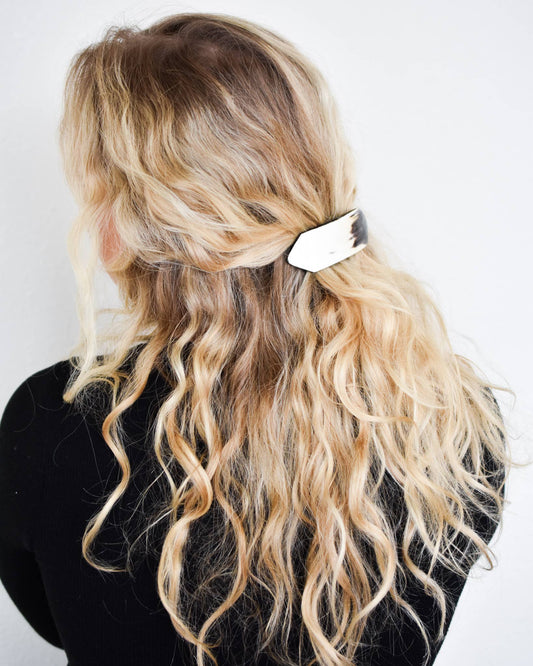 Hand Carved Horn Hair Barrette || Choose Style