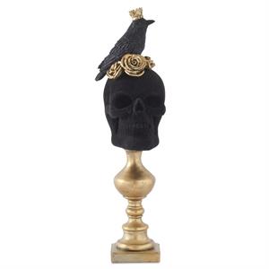 Black Velvet Skull Pedestal