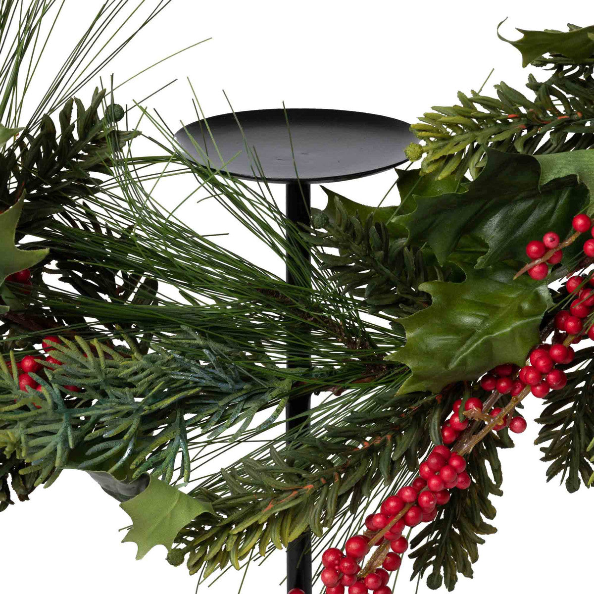 Pine & Holly Wreath on Stand