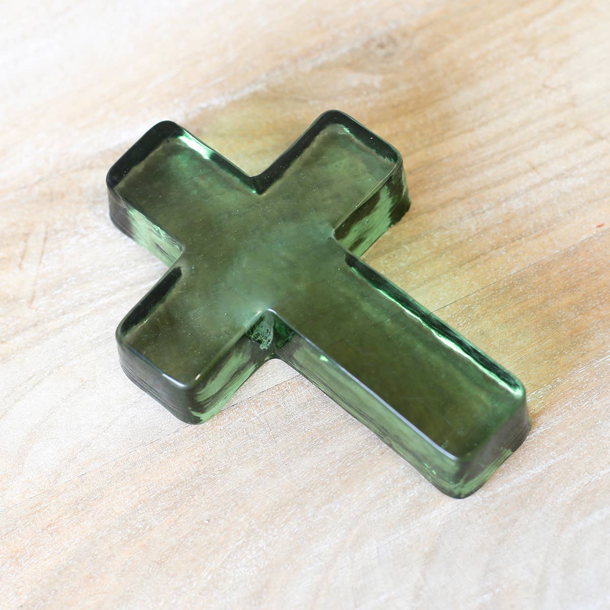 Glass Cross - Green